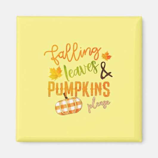 Weihnachten Fallende Blätter & Pumpkins Bitte Ernt Magnet (Vorne)