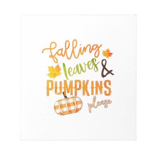 Weihnachten Fallende Blätter & Pumpkins Bitte Ernt Notizblock (Vorderseite)