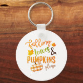 Weihnachten Fallende Blätter & Pumpkins Bitte Ernt Schlüsselanhänger (Vorderseite)