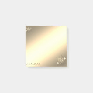 Weihnachten, Falsche Gold-Schneeflocken-Personalis Post-it Klebezettel