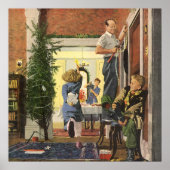 Weihnachten, Familie Dekorieren des Hauses Poster (Vorne)