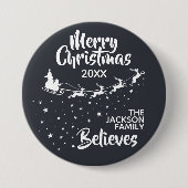 Weihnachten - Familie der Schlittenhirten Button (Vorderseite)