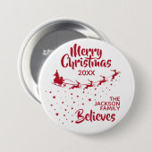 Weihnachten - Familie der Schlittenhirten Button (Vorne & Hinten)