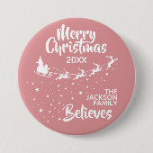 Weihnachten - Familie der Schlittenhirten Button (Vorderseite)