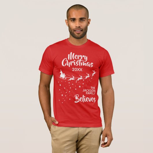 Weihnachten - Familie der Schlittenhirten T-Shirt (Vorne ganz)