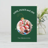 Weihnachten Familie Foto Liebe Friede Joliday Card (Stehend Vorderseite)