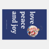Weihnachten Familie Foto Liebe Friede Joliday Geschenkpapier Set (Vorderseite)