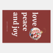 Weihnachten Familie Foto Liebe Friede Joliday Geschenkpapier Set (Vorderseite)