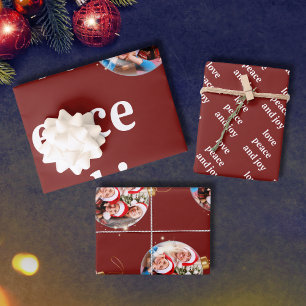 Weihnachten Familie Foto Liebe Friede Joliday Geschenkpapier Set