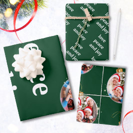 Weihnachten Familie Foto Liebe Friede Joliday Geschenkpapier Set
