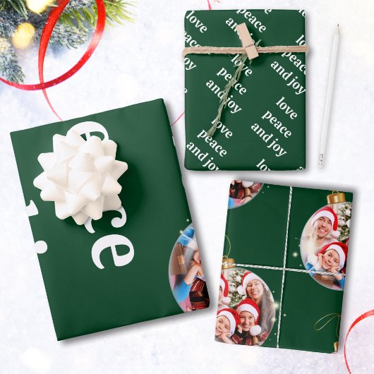 Weihnachten Familie Foto Liebe Friede Joliday Geschenkpapier Set
