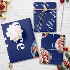 Weihnachten Familie Foto Liebe Friede Joliday Geschenkpapier Set