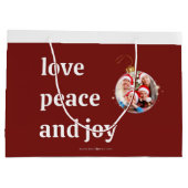 Weihnachten Familie Foto Liebe Friede Joliday Große Geschenktüte (Rückseite)