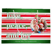 Weihnachten Familie Foto Liebe Friede Joliday Große Geschenktüte (Rückseite)