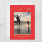 Weihnachten Familie Foto Red Gold Frohe Weihnachte (Vorderseite)