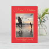 Weihnachten Familie Foto Red Gold Frohe Weihnachte (Stehend Vorderseite)