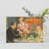 Weihnachten, Familienessen Einladung (Stehend Vorderseite)