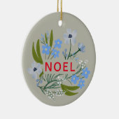 WEIHNACHTEN Familienname Blau, rot Keramik Ornament (Rechts)