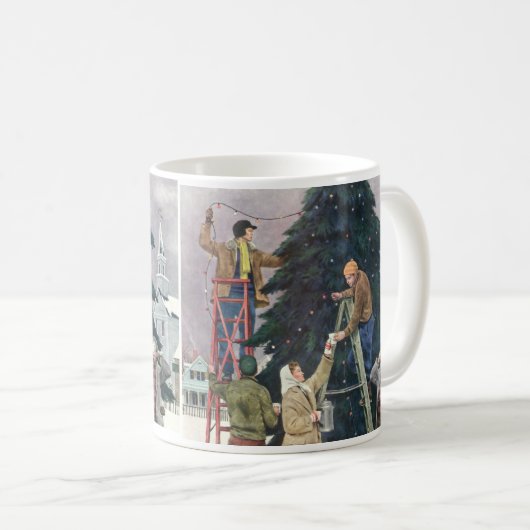Weihnachten, Familienseher am Baum Kaffeetasse (VorderseiteRechts)
