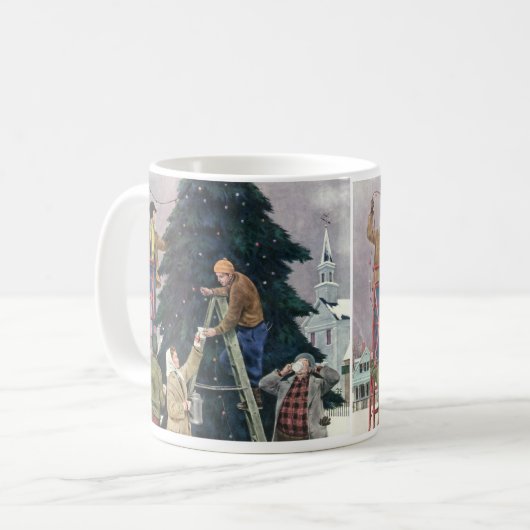 Weihnachten, Familienseher am Baum Kaffeetasse (Vorderseite Links)