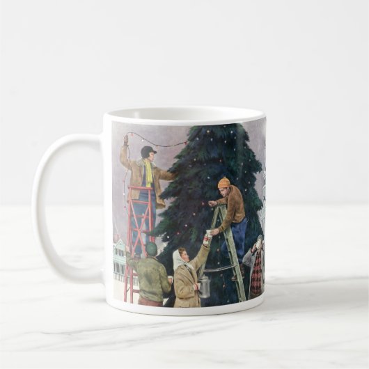 Weihnachten, Familienseher am Baum Kaffeetasse (Links)