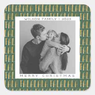 Weihnachten Familienurlaub Foto Quadratischer Aufkleber