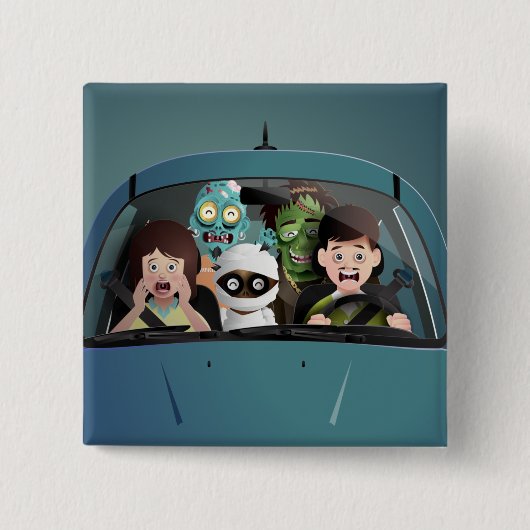 Weihnachten Familienurlaub Halloween Albtraum Button (Vorderseite)