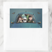 Weihnachten Familienurlaub Halloween Albtraum Rechteckiger Aufkleber (Tasche)