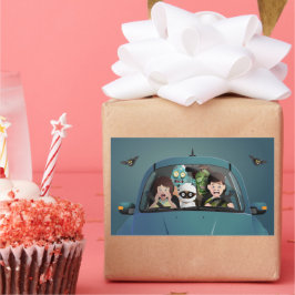 Weihnachten Familienurlaub Halloween Albtraum Rechteckiger Aufkleber