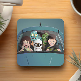 Weihnachten Familienurlaub Halloween Albtraum Rechteckiger Pappuntersetzer