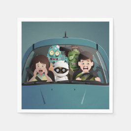 Weihnachten Familienurlaub Halloween Albtraum Serviette