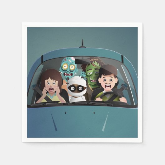 Weihnachten Familienurlaub Halloween Albtraum Serviette (Vorderseite)