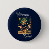 Weihnachten fängt mit Christus Krippe an Button (Vorderseite)