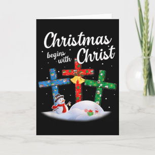 Weihnachten fängt mit Christus Snowman Christliche Karte