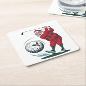 Weihnachten Fantasy Golf spielen Rechteckiger Pappuntersetzer (angewinkelt)