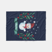Weihnachten Farbe Snowman Custom Navy Blau Fleecedecke (Vorderseite (Horizontal))