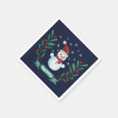 Weihnachten Farbe Snowman Custom Navy Blau Serviette (Ecke)