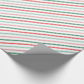 Weihnachten Farbenfrohe moderne Streifen Rosa Grün Geschenkpapier (Ecke)
