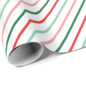 Weihnachten Farbenfrohe moderne Streifen Rosa Grün Geschenkpapier (Rolleneckpunkt)