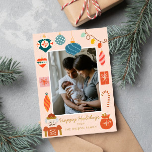 Weihnachten Farbige Deko Süße Familienfoto