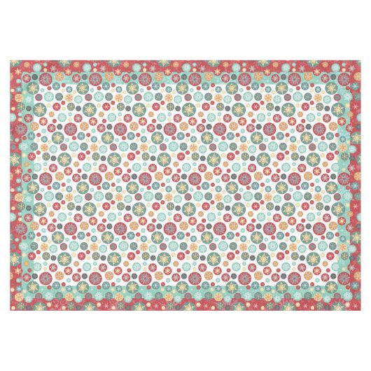 Weihnachten färbt Retro Deko-Schneeflocken Tischdecke (Vorderseite (Horizontal))