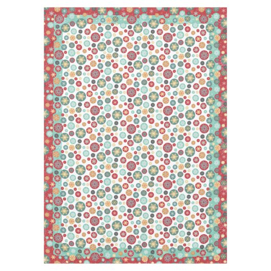 Weihnachten färbt Retro Deko-Schneeflocken Tischdecke (Vorderseite)