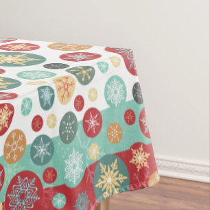 Weihnachten färbt Retro Deko-Schneeflocken Tischdecke