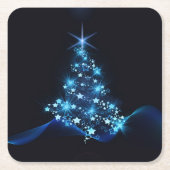 Weihnachten Feierlich Blauer Elegant Rechteckiger Pappuntersetzer (Vorderseite)