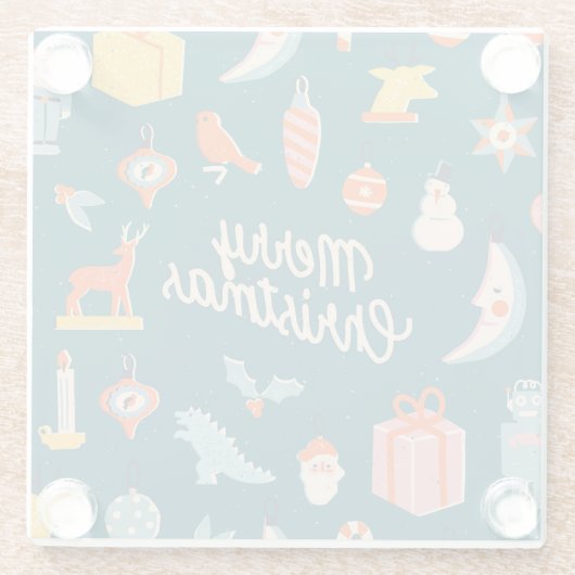 Weihnachten: Feierliche Illustration. Glasuntersetzer (Rückseite)