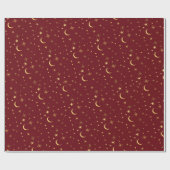 Weihnachten - Feierliche Monde & Stars Geschenkpapier (Flach)