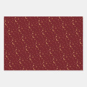 Weihnachten - Feierliche Monde & Stars Geschenkpapier Set (Vorderseite)