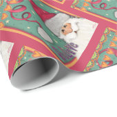 Weihnachten Feierliche Niedliche Rosa Weihnachtsfe Geschenkpapier (Rolleneckpunkt)