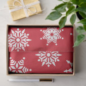 Weihnachten Feierliche Rote und Weiße Schneeflocke Seidenpapier (Geschenk)