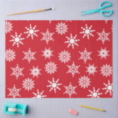 Weihnachten Feierliche Rote und Weiße Schneeflocke Seidenpapier (Basteln)